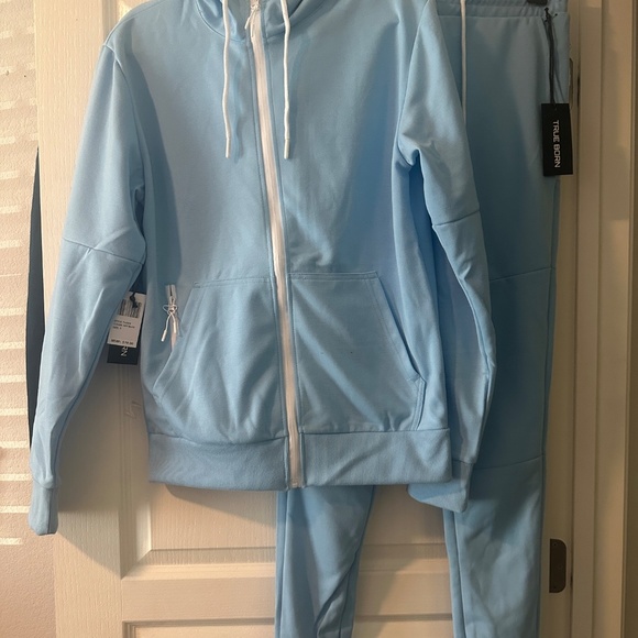 TRUE BORN TRACK JACKET & PANTS SET SKY BLUE - TF501-TH504 SMALL - Picture 1 of 8